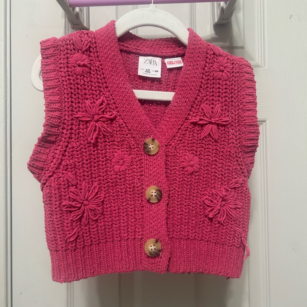 Zara Fuchsia Knit Vest